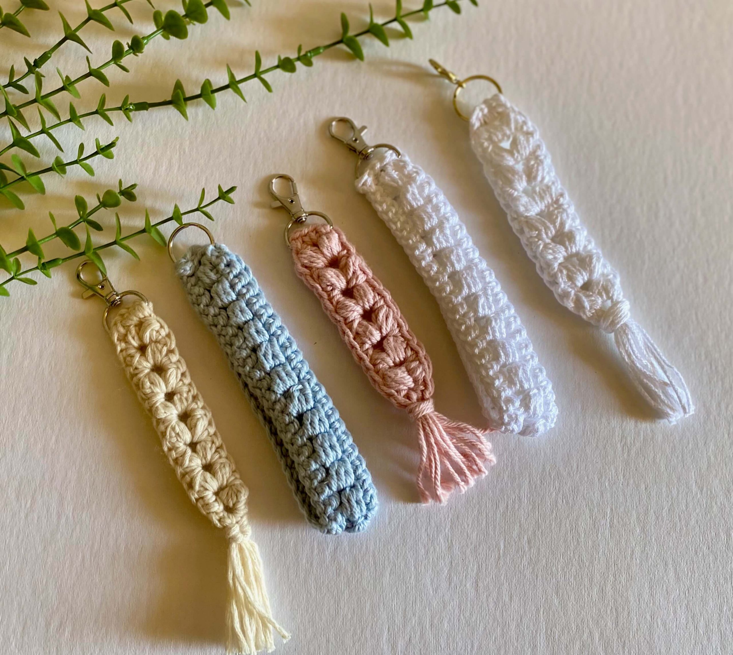 Crochet Keychains & Wristlets - Love to stay home